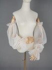 Removable Puff Sleeves For Wedding Dress Tulle Detachable Sleeves Add On Wedd   