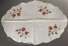 Linen Set 4 Napkins 4 Placemats Table Scarf Runner Floral Leaves Cottagecore Vtg