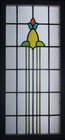 Floral Abstract Large Old English Leaded Stained Glass Window 19  X 41 