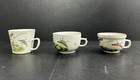 Set 3 Antique Late Qing Chinese Families Rose Porcelain Cups Butterflies Decor