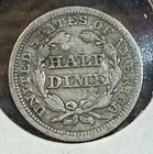 1853 Arrows Seated Liberty Half Dime Original Vg Details Slight Bend Chrc