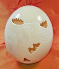 Hand Carved Ostrich Egg Elephant Design Signed Leonard Ratshoene