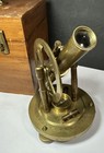 Vintage Brass Theodolite Surveyor s Level Transit Scope Compass Tool   Wood Box