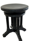 Lyon   Healy Chicago Ebonized Piano Stool C 1890 Regency Style 4-column Base