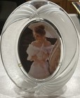 80   s 90   s Style Oval Crystal Glass Mikasa Frosted Picture Frame Wedding  Luxury