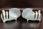 Vintage Retro Mid Century Japanese Salt And Pepper Shaker Cat Flat Faced Ceramic