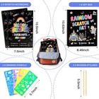 Scratch Art Crafts Kit For Kids     2 Pack Rainbow Scratch Paper Notebooks With 