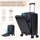 Alvantor 2 Piece Spinner Luggage Set  Abs Hardshell Front Opening Suitcase Set W