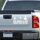 Gas Grass Or Ass Stickers For Cars  Funny Vehicle Bumper Vinyl Sticker White