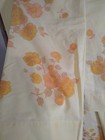Vtg Montgomery Ward Yellow Orange Floral Sheets Flat Fitted Pillowcases    1970s