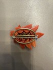 Gorgeous Victorian Carved Genuine Coral Leaves   Flowers Antique Pin Brooch