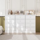  12 Drawer Dresser Chest Of Drawers  Large Dresser For Bedroom  Modern White