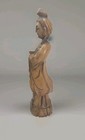 Vintage Asian Goddess Sculpture Hand Carved Wood  12  