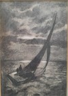 Early 20th Century 2 Fine Impressionist Framed Charcoal Pencil Drawings Signed