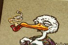 Marq Spusta Mini Goose Smoking With Pipe Greenish Gray Art Print Handbill 3 X 4 