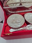 German Silver Solid Round Bowl Set With Tray And Spoon Home Decor Gift Set