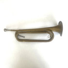 Vintage Rogers U  S  Regulation Brass Bugle With Mouthpiece  No Case 17   l