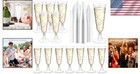 Bulk 200 Pack Clear Plastic Champagne Flutes - Ideal For Toasting   Celebrations