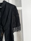 Antique Victorian Mourning Bodice Jacket With Jet Bead Fringe Late 19th Century