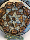 Vtg Turkish Hand Etched Copper Engraved Plate Wall Hanging 7 75    Metal Wall Art