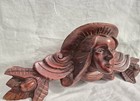 Victorian Carved Wood Nouveau Classical Lady Face Furniture Pediment 
