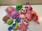 Ty Beanie Boos Plush Lot Of 10 Ocean Animals Turtles  Walrus  Seal No Tags Play