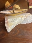 Vintage Curtis Jere Brass Sailboat Sculpture On Stone Base     Signed Modernist Ar