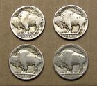 Lot  Of  4  Coins  Buffalo  Nickels - Various  Dates