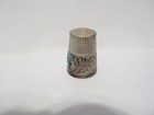 Thimble Vintage Silver-plated Topazio Portugal Enamel  turquoise Butterfly 