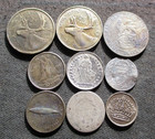 Lot Of Nine Old Silver Coins  canada-usa-sweden-switzerland-uk  - Mix 132
