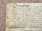 1583 New Hall Ince Lancashire Elizabethan Latin Vellum Deed Document Calligraphy