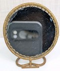 Vintage Vanity Mirror Beveled Hand Held With Stand Gold Tone Filigree Frame