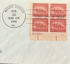  1032 Fdc 1 1 2c Mt  Vernon Liberty Series  1956   Lot Of 3 Plate Block Of 4 
