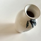 Vintage Taiwan Ceramic Bamboo Vase Black White Japandi Minimalist 6    Euc