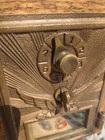 Vintage Post Office Box Coin Bank  Combination Lock  Brass Door W Eagle