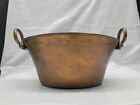 Large Vintage antique Hammered Copper Pot pan 12  5 Inch Brass Handles  5512