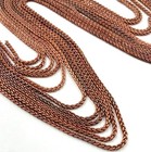 11 Sections  219 Inches  Vintage Solid Aged Copper Braided 2 5mm  Box Chain L273