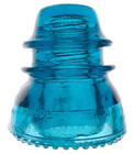 Cd 154 Hemi Blue Hemingray - 42 Antique Glass Telegraph Insulator Leaner