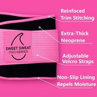 Sweet Sweat Waist Trimmer Pro - Black   Pink Xl Xxl  56 X 9 5in  3 5 - 4mm Thick