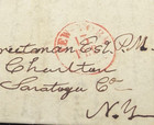 1846 New York City Stampless Folded Letter To Saratoga Co  Ny Red Cds