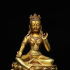 9 84  Old Chinese Tibetan Buddhism Copper Gilding Green Tara Statues