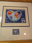 1991 Love 29   Stamp Hand Painted 18ct Needlepoint Canvas Heart World Stars