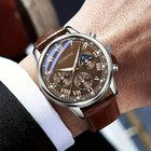 Fashion Men Business Watches Casual Leather Strap Quartz Watch For Men    