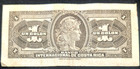 Costa Rica 1 Colon Currency Bill  Overprint  February 4  1942  Old Collection