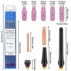 48pcs Tig Welding Torch Kit Back Cap Nozzle Collet Electrodes For Wp-17 18 26