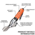 Air Sheet Straight Metal Shears Air Tool For Plastic Tin Metals 18 Gauge 2600rpm