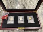 2014-w Pete Rose 3 Coin Gold   Silver Baseball Hall Of Fame Set Pcgs Pr-70 Dcam 