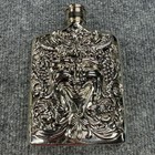 Vintage 1983 Godinger Bacchus Silver Plated Flask Original Box Unused