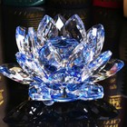 Lotus Flower Statue Home Decor Flower Crafts Glass Car Figurines Ornament