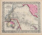 1869 Pacific Map Original  13 5x10 5  United States Hawaii Oceania